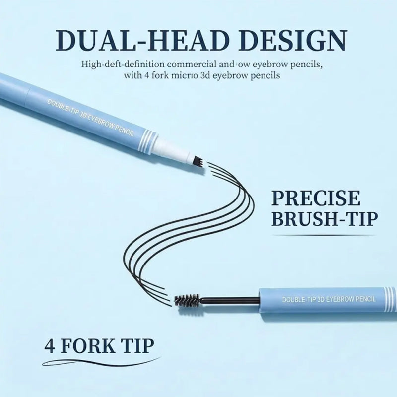 ⏰50% OFF – LAST CHANCE⏰ Double-Head Eyebrow Pencil – Sketch & Groom, Natural 3D Look – Silky Smooth, Long-Lasting – Universal Skin! 🔥