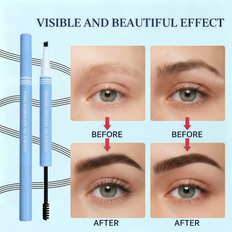 ⏰50% OFF – LAST CHANCE⏰ Double-Head Eyebrow Pencil – Sketch & Groom, Natural 3D Look – Silky Smooth, Long-Lasting – Universal Skin! 🔥