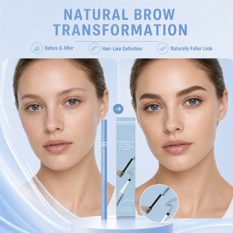 ⏰50% OFF – LAST CHANCE⏰ Double-Head Eyebrow Pencil – Sketch & Groom, Natural 3D Look – Silky Smooth, Long-Lasting – Universal Skin! 🔥