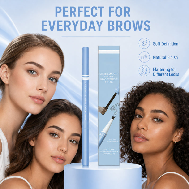 ⏰50% OFF – LAST CHANCE⏰ Double-Head Eyebrow Pencil – Sketch & Groom, Natural 3D Look – Silky Smooth, Long-Lasting – Universal Skin! 🔥