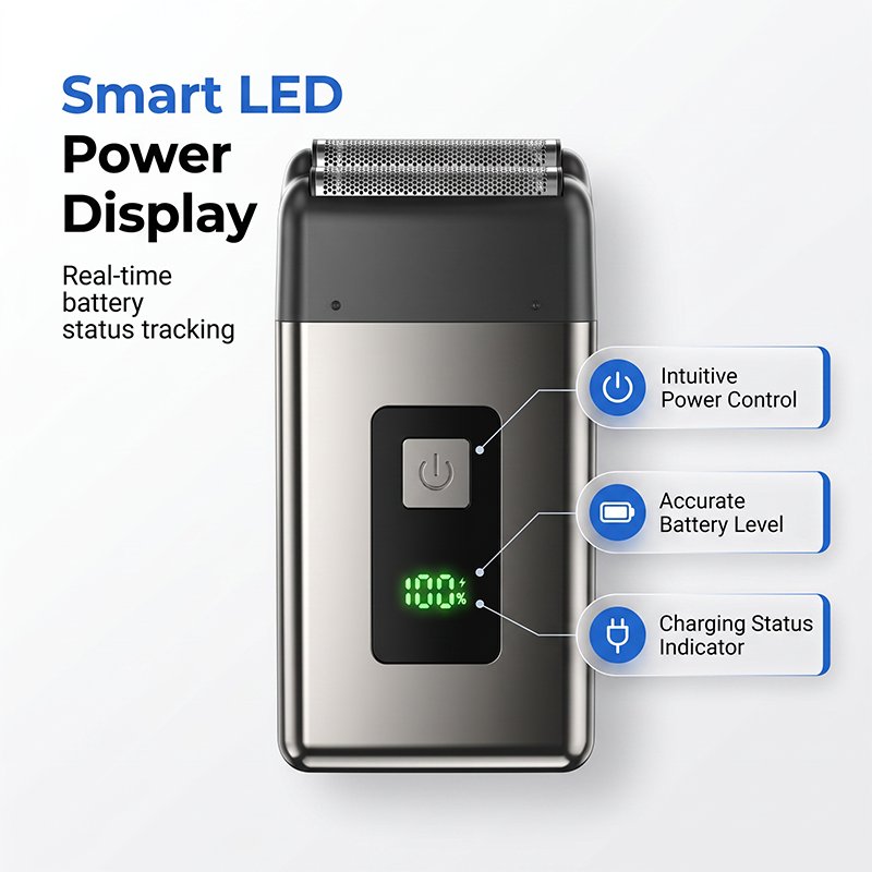 🥳2026 BESTSELLER🪒 Travel Electric Razor – Double Foil Precision, Ultra-Close – IPX7 Waterproof, Wet & Dry – LED Battery Display – Pocket-Sized! 🛡️💨