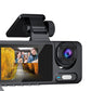 🥳2026 BESTSELLER🚗 Triple Vision Dash Cam – Front, Cabin & Rear Recording – Sharp Night Clarity, 1080p – Easy WiFi Review – Compact 2" Screen! 🛡️💨