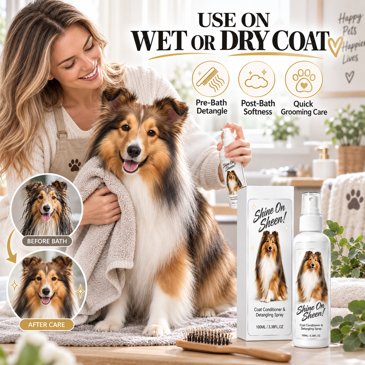 🥳HOT SALE🥳💞50K+ SOLD! Detangling Spray – From £9.99! Loosens knots, softens & shines. Stress-free grooming – grab yours! ✅