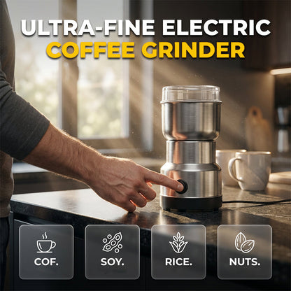 ⏰50% OFF – LAST CHANCE⏰ Stainless Steel Electric Grinder – 300ml Capacity, Turbo Power – Precision Coarseness Control – EU/UK/US/AU Plugs! 🔥