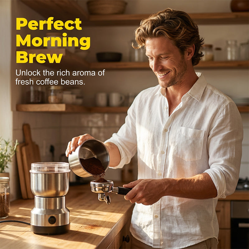 ⏰50% OFF – LAST CHANCE⏰ Stainless Steel Electric Grinder – 300ml Capacity, Turbo Power – Precision Coarseness Control – EU/UK/US/AU Plugs! 🔥