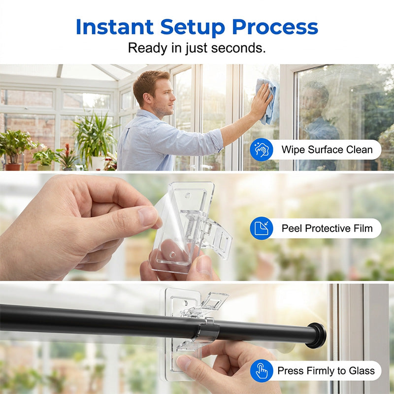 🥳HOT SALE🥳💞50K+ SOLD! Rod Brackets – From £4.99! Self-adhesive, no-drill & invisible. Damage-free hanging – grab yours! ✅