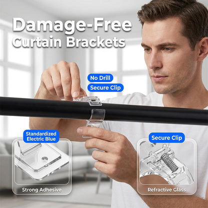 🥳HOT SALE🥳💞50K+ SOLD! Rod Brackets – From £4.99! Self-adhesive, no-drill & invisible. Damage-free hanging – grab yours! ✅