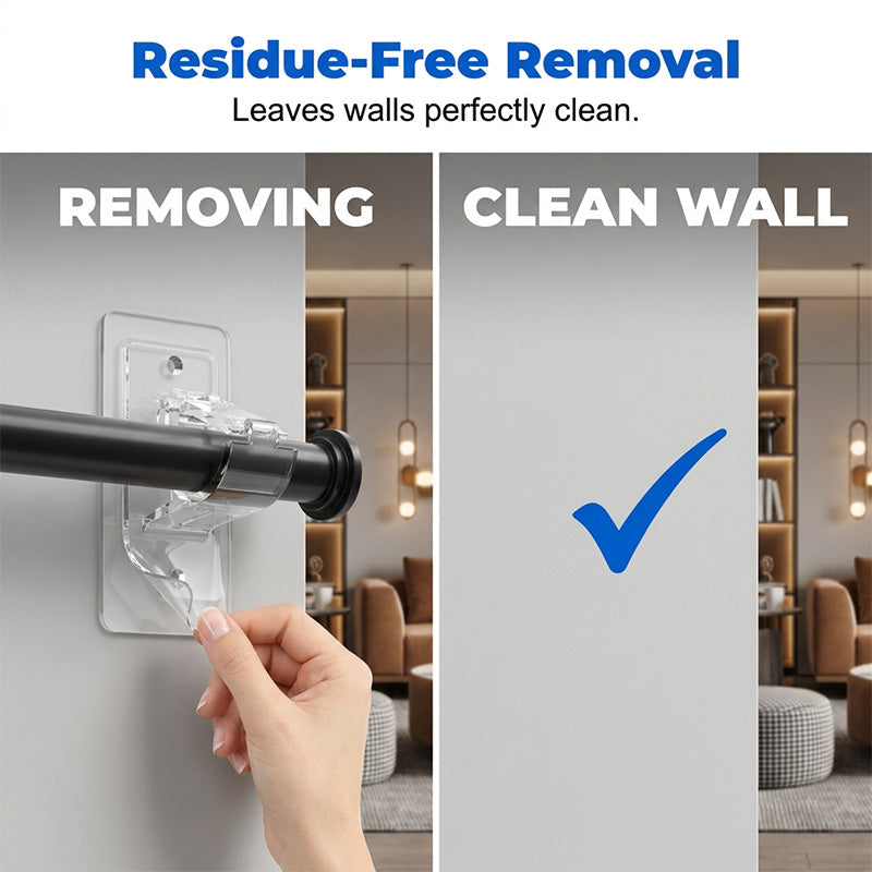 🥳HOT SALE🥳💞50K+ SOLD! Rod Brackets – From £4.99! Self-adhesive, no-drill & invisible. Damage-free hanging – grab yours! ✅