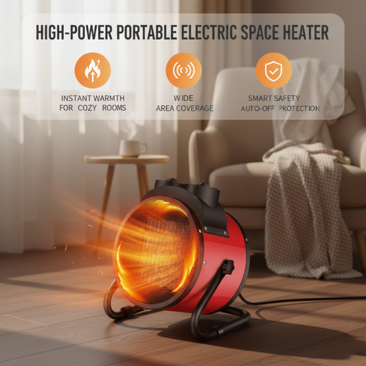 🔥FLASH SALE🔥 Portable Electric Space Heater – 2000W Instant Heat, 90° Wide-Angle – Stepless Control, Overheat Protection – Quiet & Splash-Proof! 🏠✨