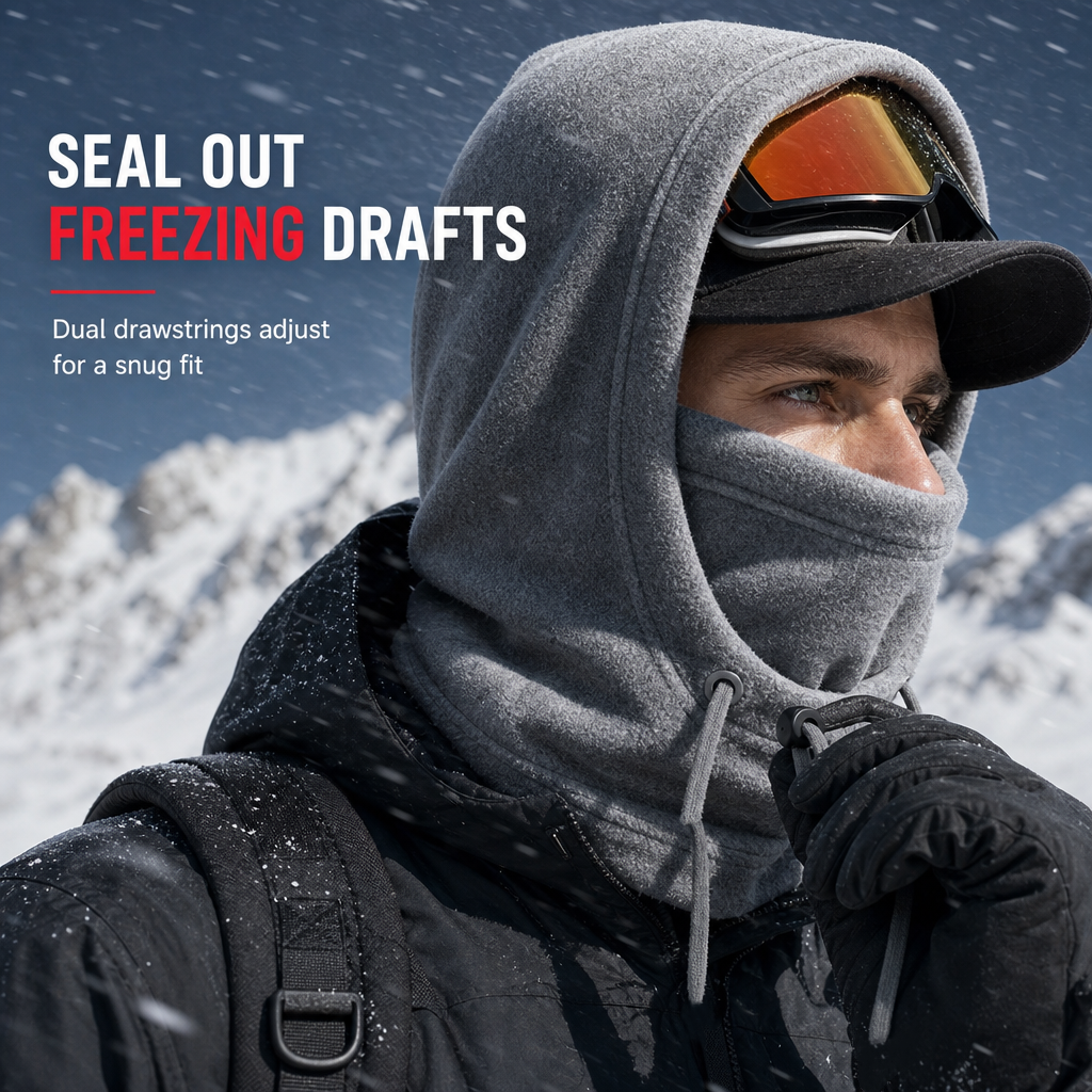 💞50K+ SOLD! 🧣❄️! 3-in-1 Winter Balaclava – windproof fleece covers head, neck, face & ears. Adjustable fit for skiing, cycling & cold weather! 🛡️💪