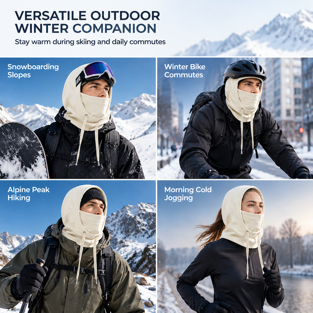 💞50K+ SOLD! 🧣❄️! 3-in-1 Winter Balaclava – windproof fleece covers head, neck, face & ears. Adjustable fit for skiing, cycling & cold weather! 🛡️💪