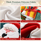 Christmas Door Cover - Santa & Reindeer Stretch Fabric Door Banner with 4-Side Elastic Edges, DIY Door Handle Cutout, Slip-On Front Door Holiday Decor