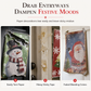 Christmas Door Cover - Santa & Reindeer Stretch Fabric Door Banner with 4-Side Elastic Edges, DIY Door Handle Cutout, Slip-On Front Door Holiday Decor