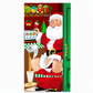 Christmas Door Cover - Santa & Reindeer Stretch Fabric Door Banner with 4-Side Elastic Edges, DIY Door Handle Cutout, Slip-On Front Door Holiday Decor