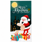 Christmas Door Cover - Santa & Reindeer Stretch Fabric Door Banner with 4-Side Elastic Edges, DIY Door Handle Cutout, Slip-On Front Door Holiday Decor
