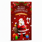 Christmas Door Cover - Santa & Reindeer Stretch Fabric Door Banner with 4-Side Elastic Edges, DIY Door Handle Cutout, Slip-On Front Door Holiday Decor