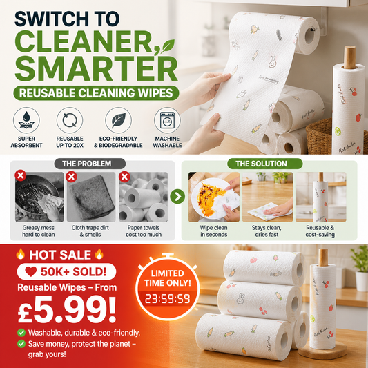 🥳HOT SALE🥳💞50K+ SOLD! Reusable Wipes – From £5.99! Washable, durable & eco-friendly. Save money, protect the planet – grab yours! ✅