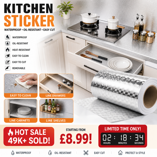 🥳HOT SALE🥳💞49K+ SOLD! Kitchen Sticker – From £8.99! Waterproof, oil-resistant & easy cut. Protect & style – grab yours! ✅