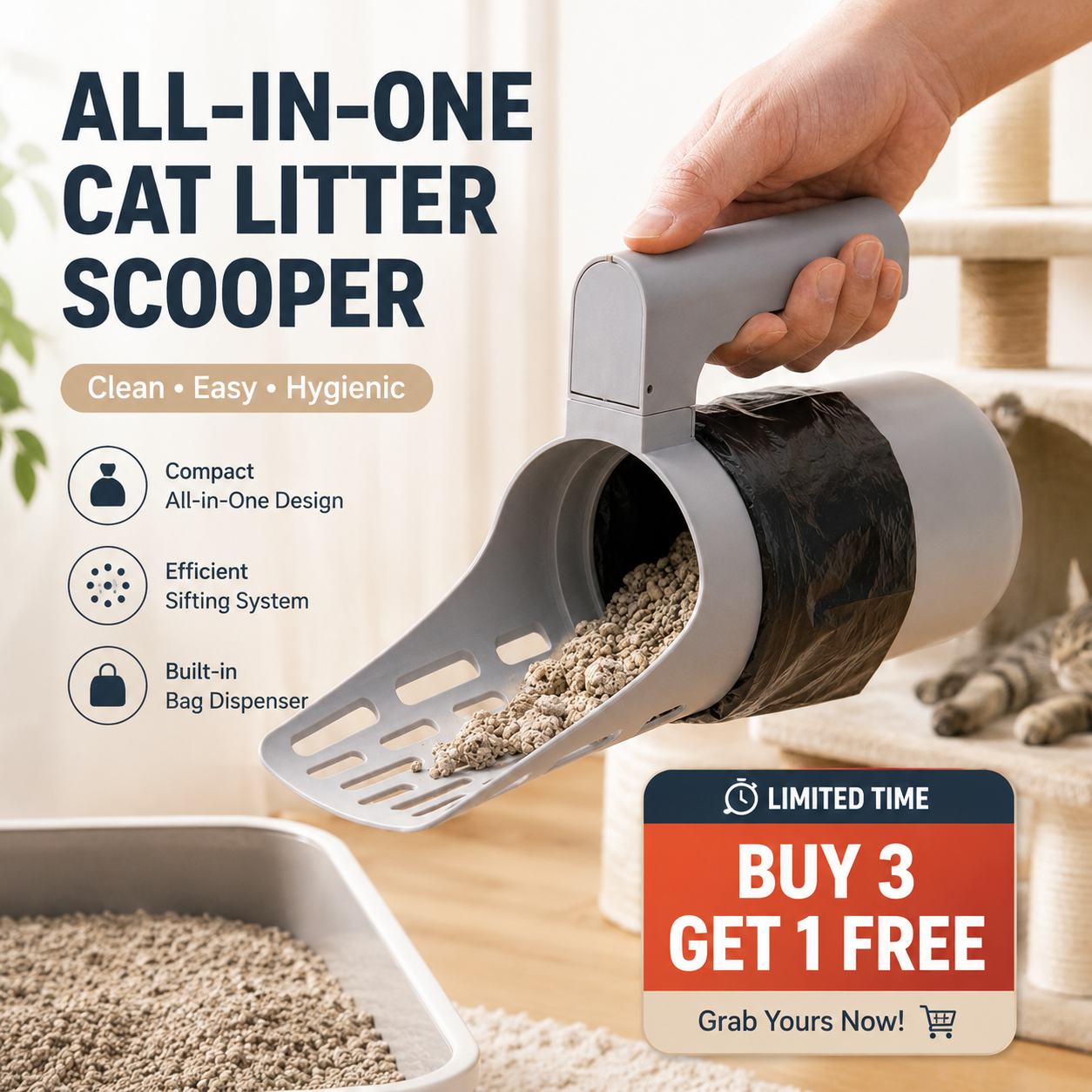 🎉 2026 Sale — Over 34,800 Sold 🧹 Self-Cleaning Litter Scoop – Cat Supply 🗑️