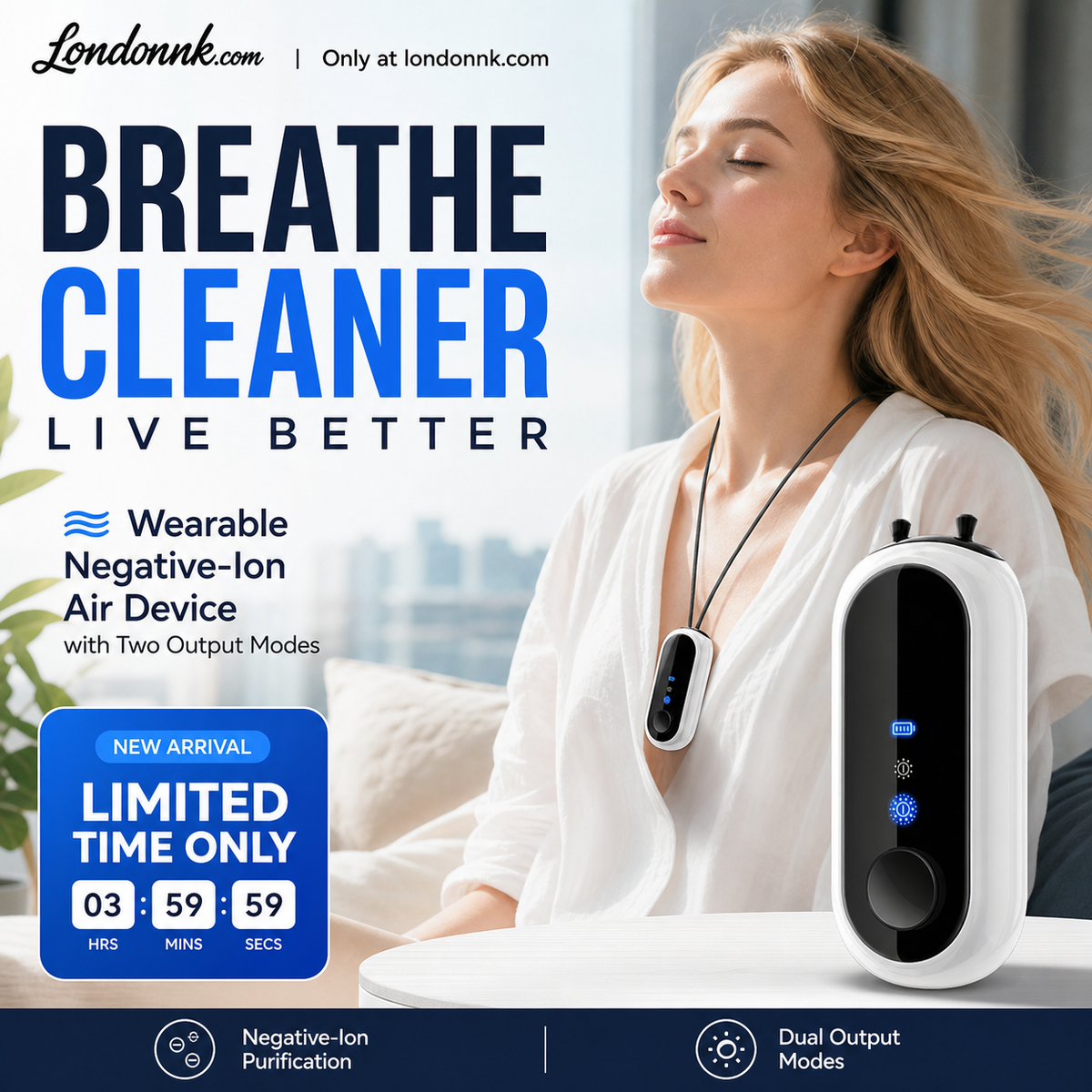 🌬️✨ Wearable Negative Ion Air Purifier – Fresh Air Everywhere You Go! 🍃💪