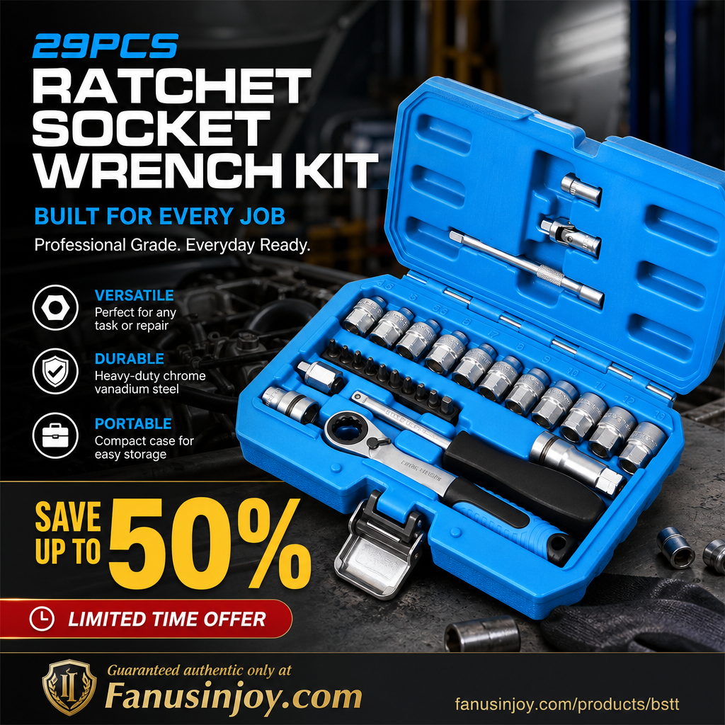 🥳HOT SALE🥳💞50K+ SOLD! Ratchet Wrench Kit – From £39.99! 29PCS, chrome-vanadium & storage case. Repair anything – grab yours! ✅