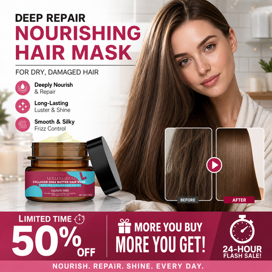 ⏰50% OFF⏰ Repair Hair Mask – Intense Hydration, Smooths Flyaways, Restores Vitality – Gentle Formula for All Hair Types – 1–2 Times Weekly! 🧴
